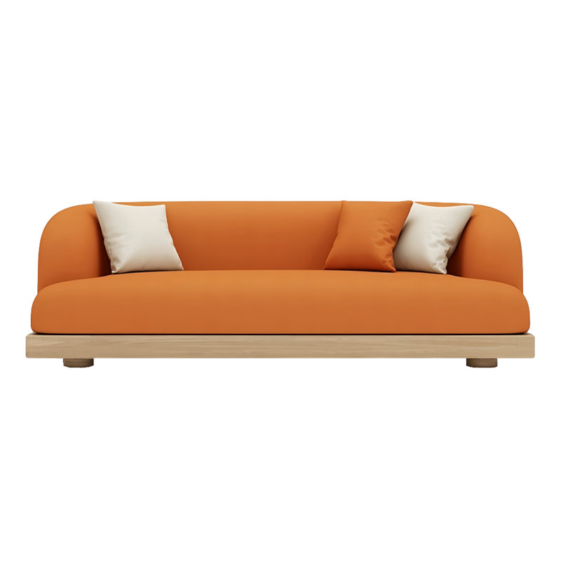 Creative simple sofa, Orange-brown, 28.74" H x 82.68" W x 31.5" D