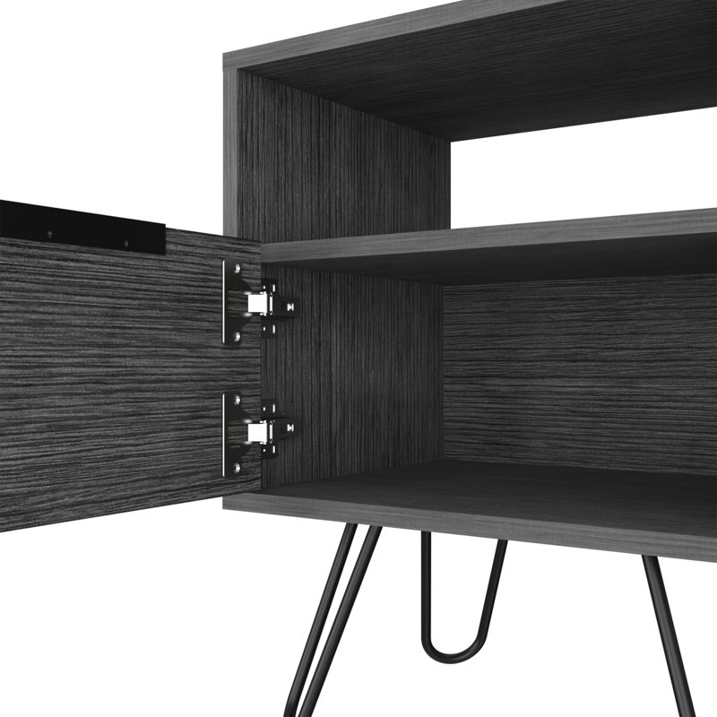Jacara 17.7'' W Metal Nightstand, Gray