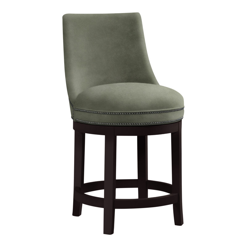 Vesper Upholstered Counter Stool with Solid Wood Frame, Espresso, 9953 Willow