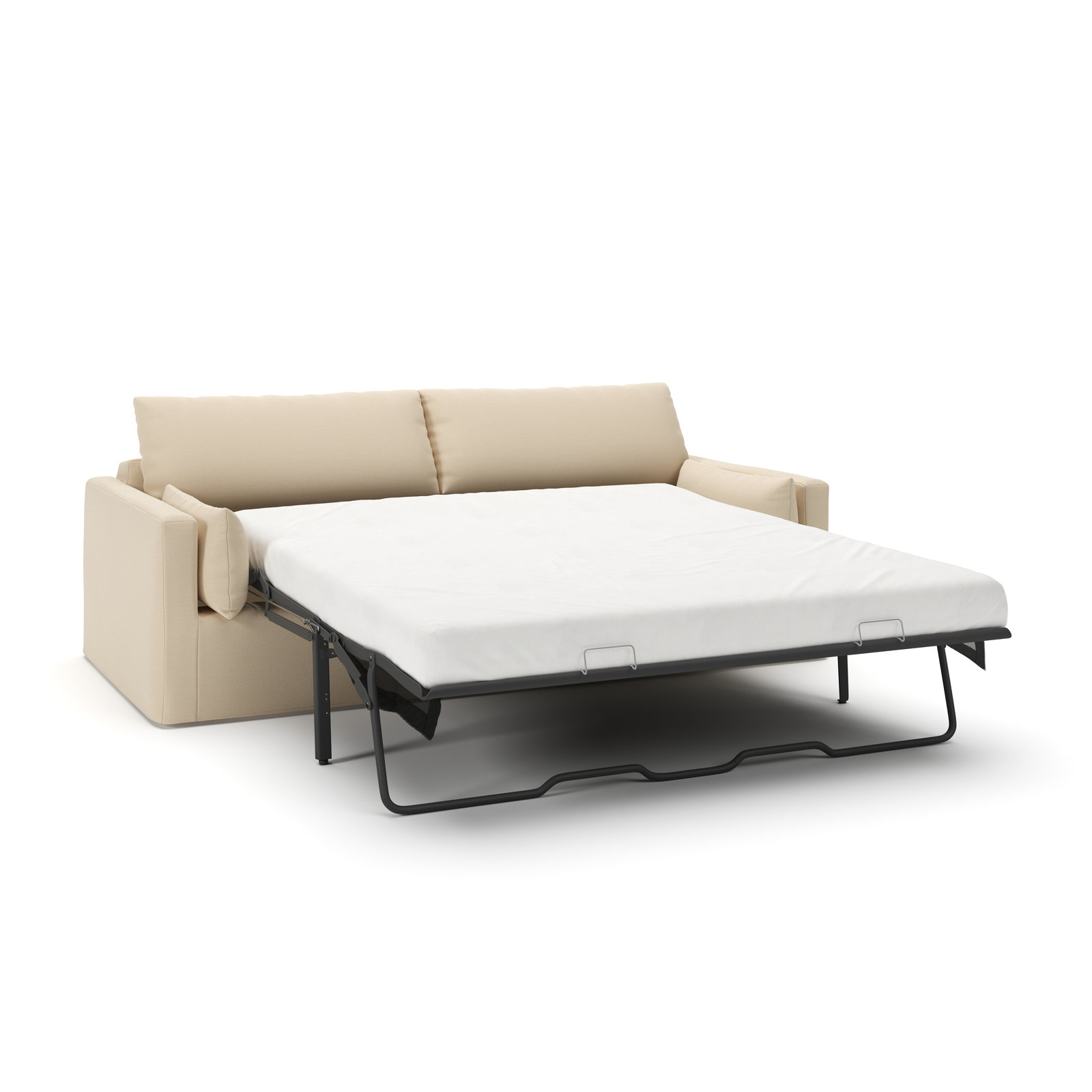 Luna Slipcovered Queen Sleeper Sofa, Canvas Flax Sunbrella® Canvas
