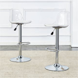 Modern Minimalist Bar Chairs And Bar Stools. Can Rotate 360 ° And Adjust Lifting. PET Backrest And PU Seats. Set Of 2. Suitable For Bars, Restaurants, And Front Desk Cashiers.