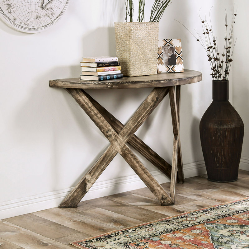Console en bois massif 47 po Silvin, Brun cendré