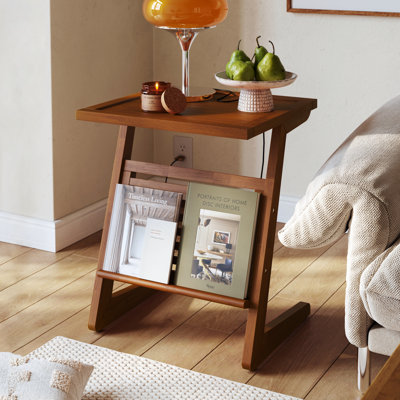 Neil Rubber Wood Nightstand