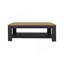 Table basse rectangulaire en wengé et chêne naturel avec tablette inférieure