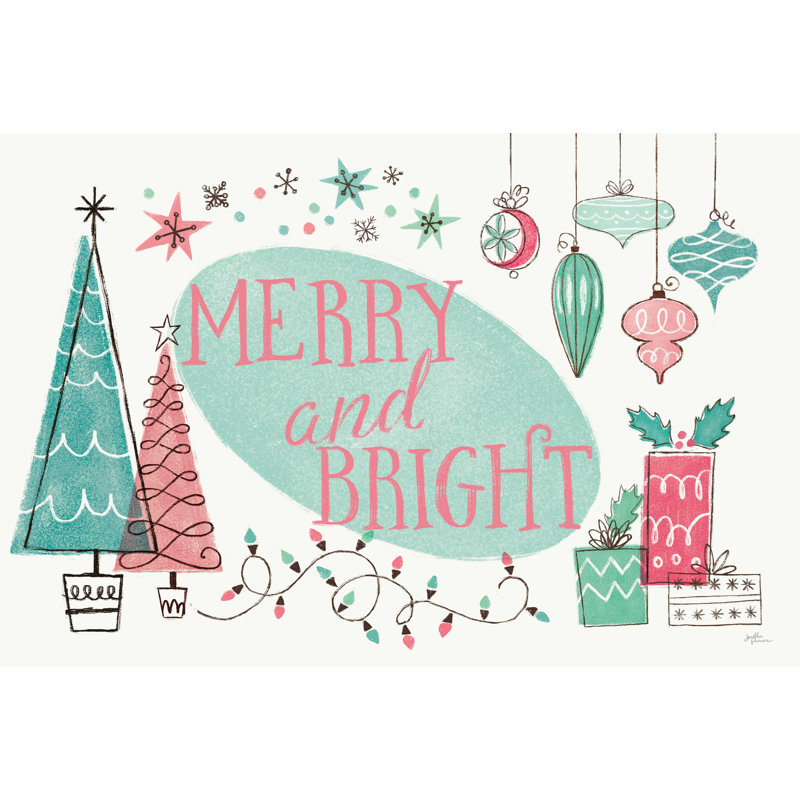 Rétro Noël I Bright, H 8 po x l 12 po, Non, Toile tendue