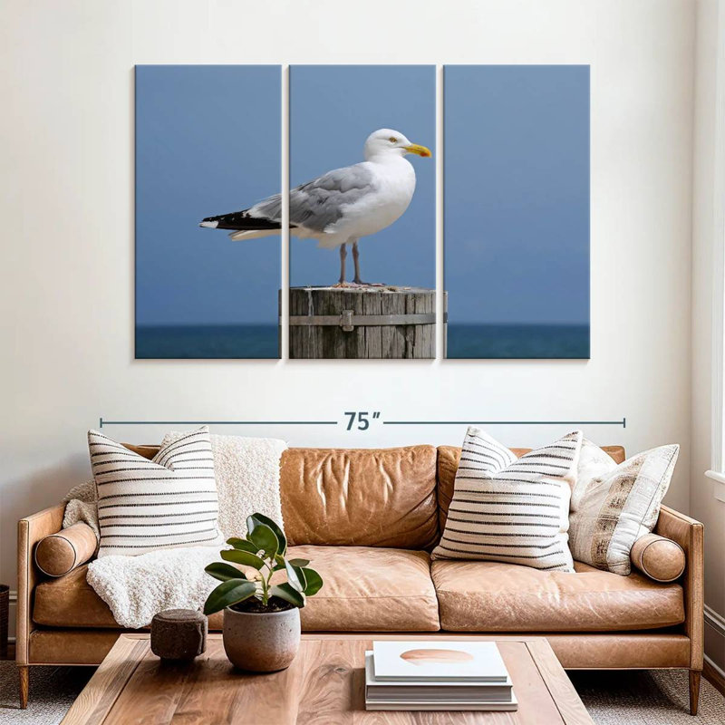 Brampt Seagull On Wood Post, 42" H x 65" W