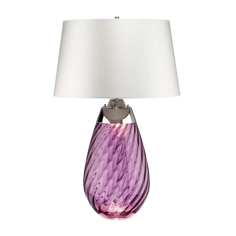 Morrisdale Glass Table Lamp, Pink, White