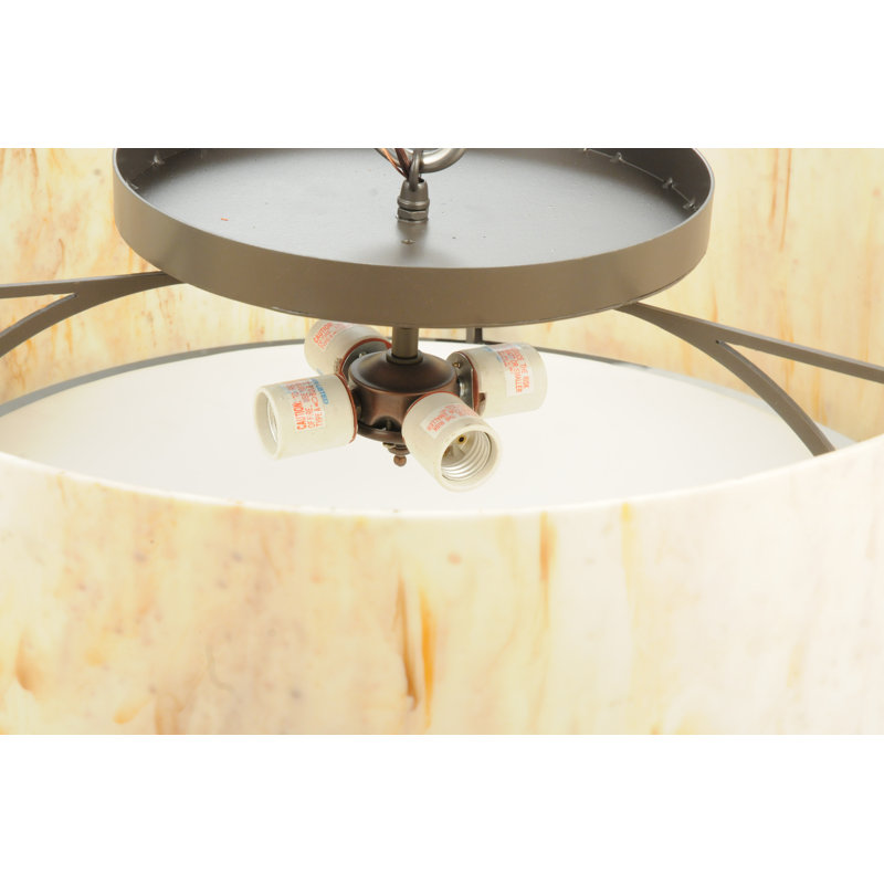 Plafonnier encastré 4 lumières à tambour unique