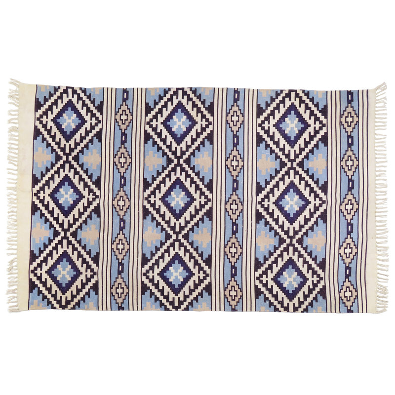 Aleksey Cotton Geometric Indoor Rug, Rectangle 3' x 5'