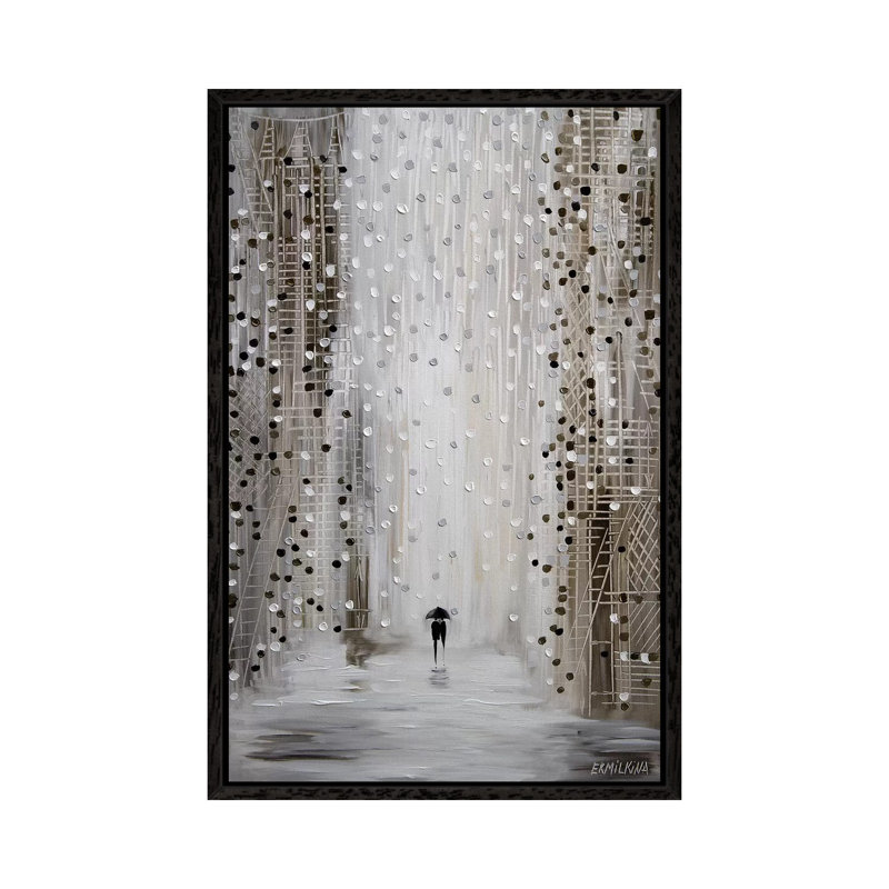 Under The Rain by Ekaterina Ermilkina - Print on Canvas, Black Framed, 66.04 cm H x 45.72 cm W