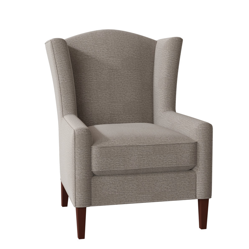 Fauteuil à oreilles Cataria, Pécan, Non, Gris clair Ida