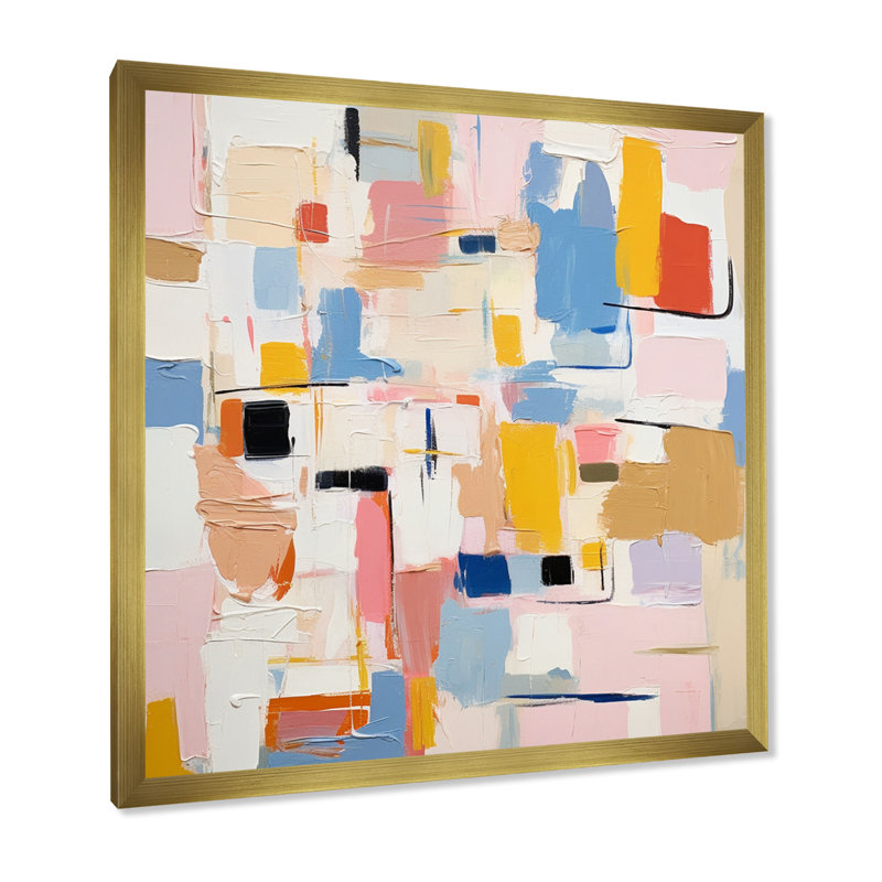 «Ephemeral penserts of colorfields I», reproduction d'art sur toile, H 30 po x l 30 po x P 1 po, Cadre doré à une seule photo