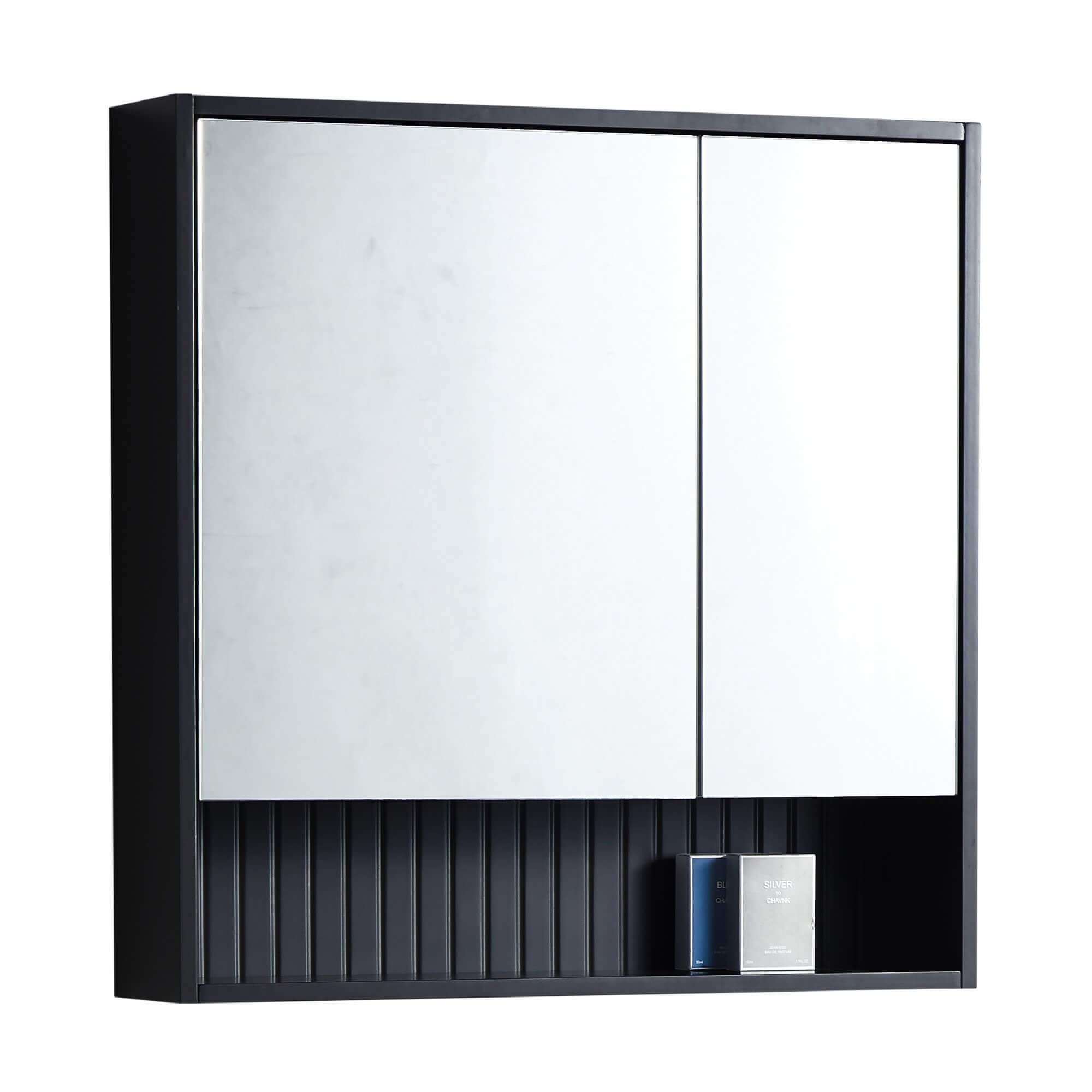 Asahel Surface Double Medicine Cabinet, Black