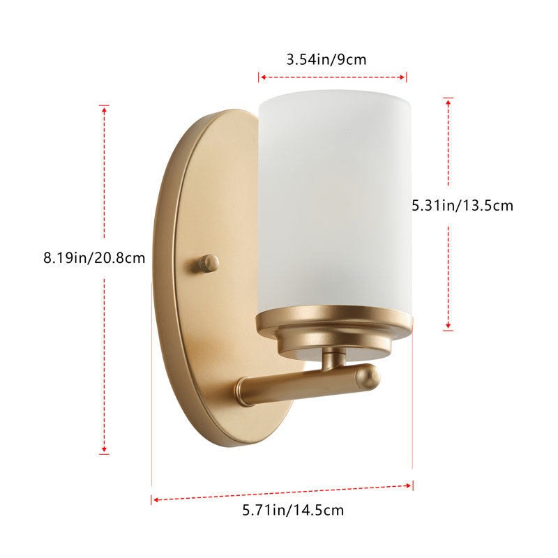 1-Golden dimmable glass iron wall lamp, Gold