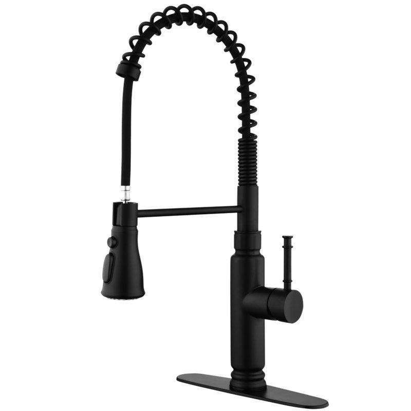 Matte Black Touch Kitchen Faucet With Pull Down , Stainless Steel Put Together With, 360-Degree Rotating Spray For Intense Sink Cleaning Wish, And Rust Build, Easy Water Flow Temperature Adjustment