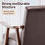 Chaise moderne, chaise de salon avec structure en bois massif, chaise d'appoint à dossier très épais, fauteuil à oreilles
