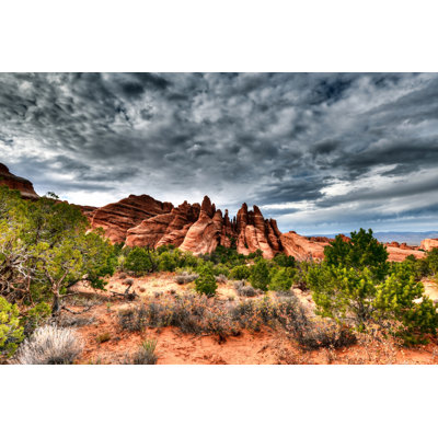 Reproduction de photo sur toile tendue, "grès ailettes-utah" par scott barlow