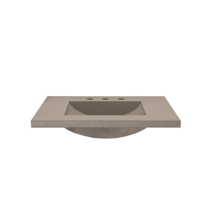 Plateau de meuble-lavabo en béton 30,5 po avec lavabo Palomar, Terre, Centres de 8 po