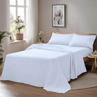 Home Prides Natural 100% Cotton Sheets Bed Set - Soft 400 Thread Count Sateen, Sheets, Deep Pockets with All Around Elastic for a Cool & Durable Bedding