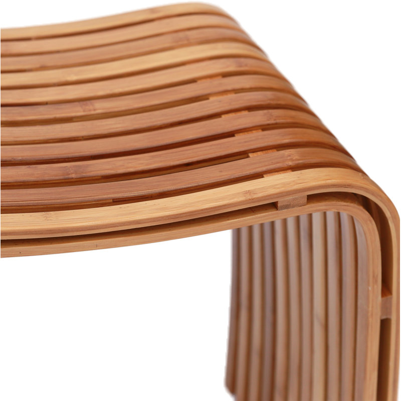 Tabouret de spa en bambou de 18 po de hauteur, Bambou naturel