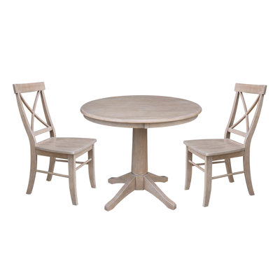 Doinel 2 - Person Solid Wood Top Pedestal Dining Set