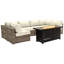 Lsi 7 Pieces Sectional Seating Group With Metal Firepit And Sunbrella Cushions-857523011