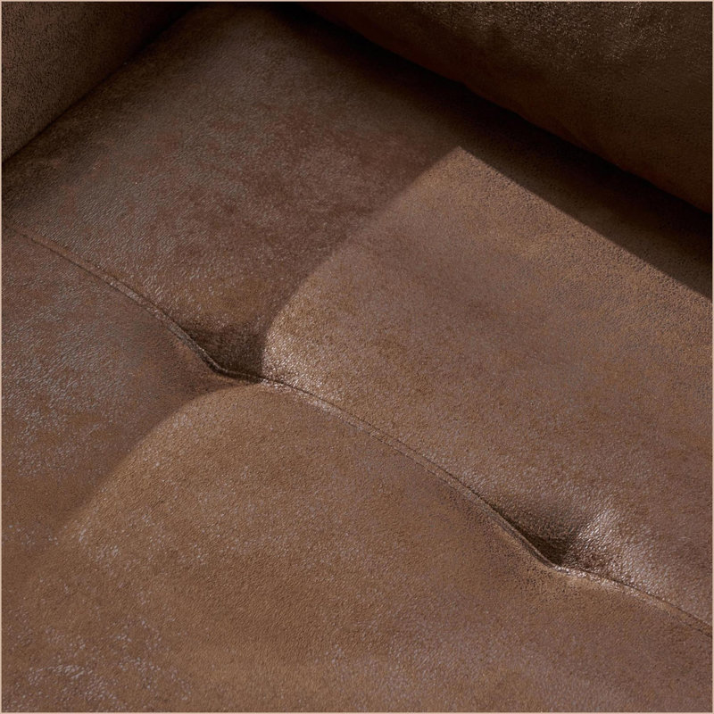 Fauteuil club contemporain à profil bas pour petits espaces | Noyer brun | Microfibre, Brun