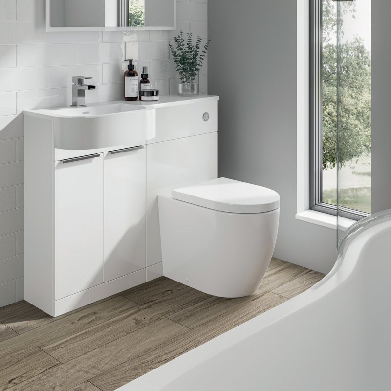 1000mm Combined Vanity Unit with Toilet Included, White