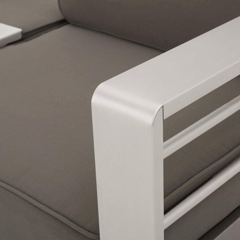 Cape Coral 2 Seater Sofa W/ Metal Tray, Light Gray