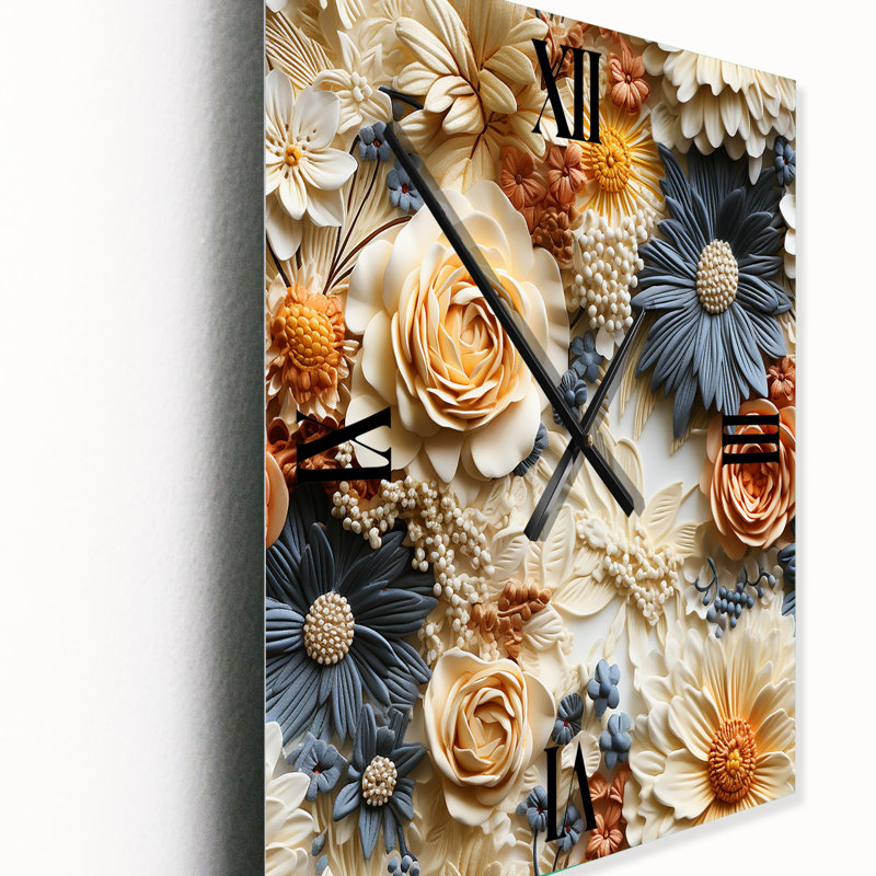 Janisha - Horloges murales florales, H 40 po x l 10 po x P 1 po