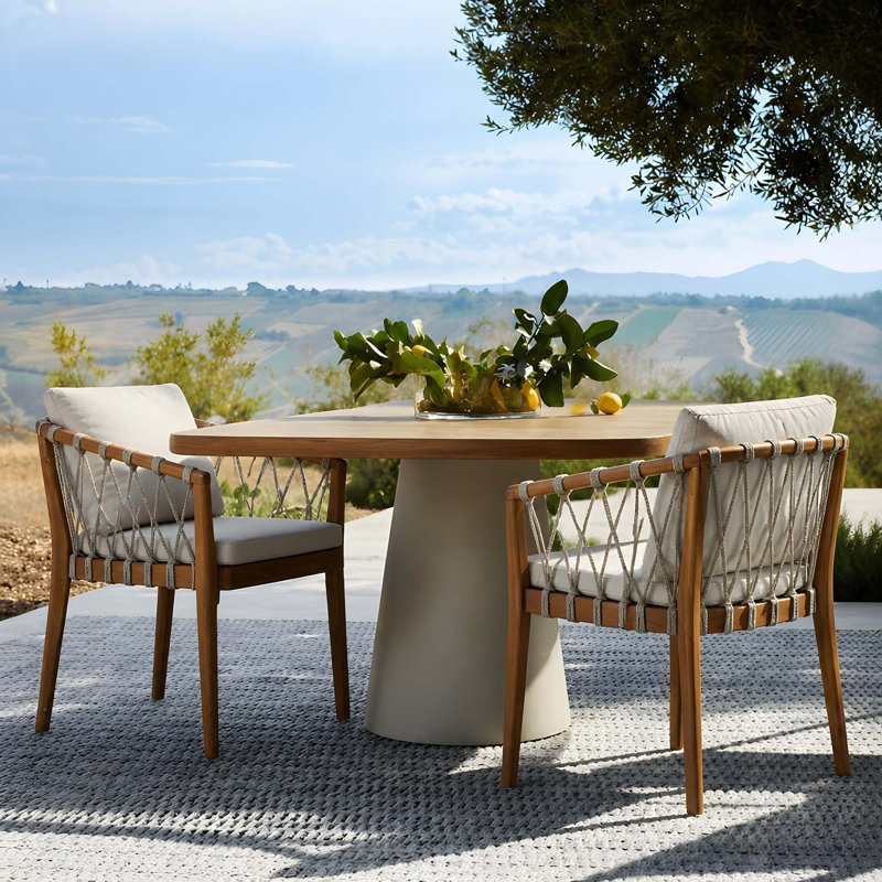 Outdoor Dining Armchair with Cushions