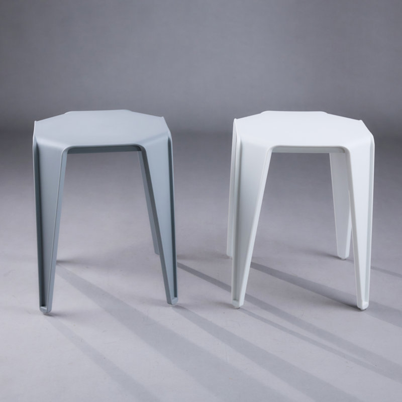 Tabouret en plastique Eiven, Blanc