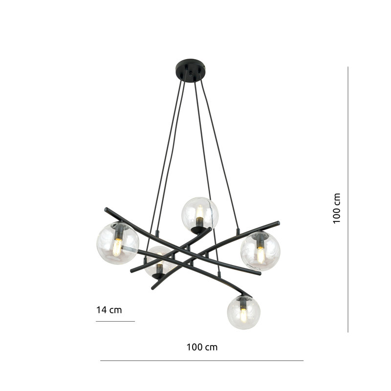 Adaleia 5 - Light Geometric Pendant, Transparent