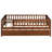 Walnut Twin-size Daybed With Space Trundle And Fence Guardrails Twin In Style-2042029550-2042029548