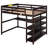 Solid Wood Loft Bed with Under-bed Desk-646243490