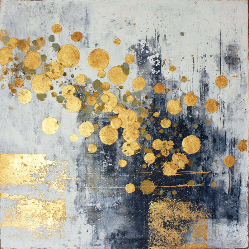«Celestial Gold Drift», art mural sur toile tendue, H 40 po x l 40 po