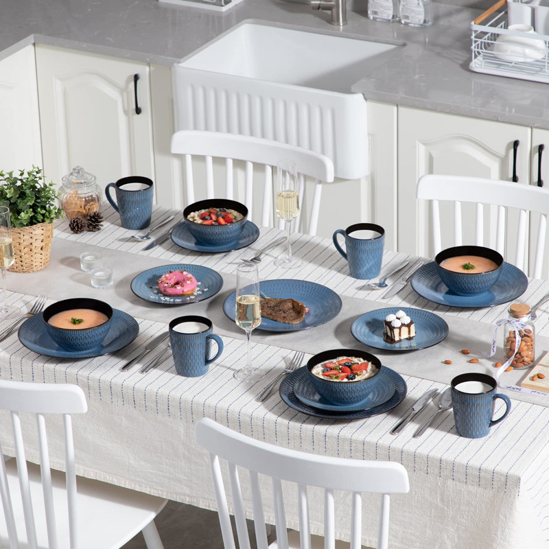 Ashly Piece Porcelain China Dinnerware Set - Service for 8