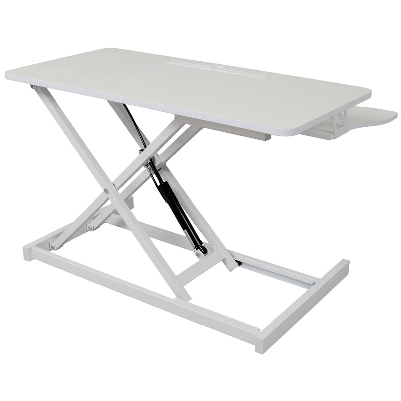 Adjustable Height Standing Laptop Desk,Adjustable Sit to Stand Up Workstation with Keyboard Tray, White