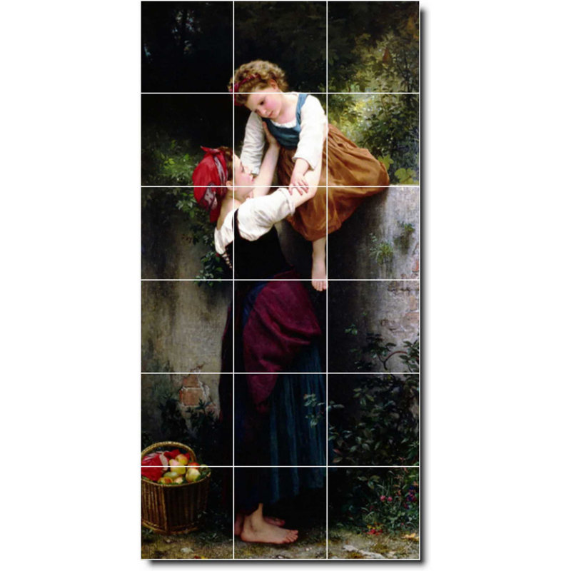 Carreau de céramique décorative 18 po x 36 po 6 po x 6 po, Mère enfant - 915