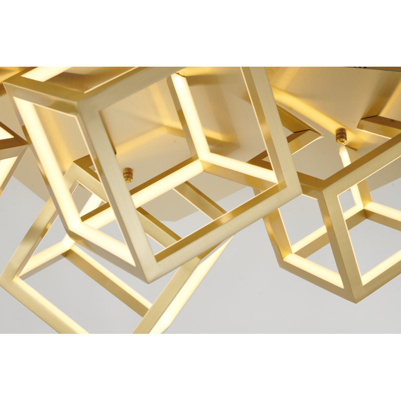 Kingsteignt Modern LED Multi Square Flush Mount, Gold