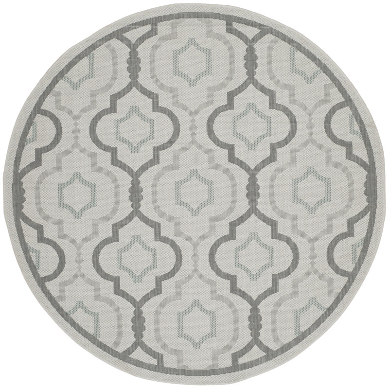 Bertka Performance Geometric Indoor/Outdoor Area Rug, Round 5'3"