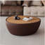 Table basse en cuir fritté de couleur café avec œufs d'oie en forme de café moderne pour meubles de salon (chaque plateau de table possède un motif unique)