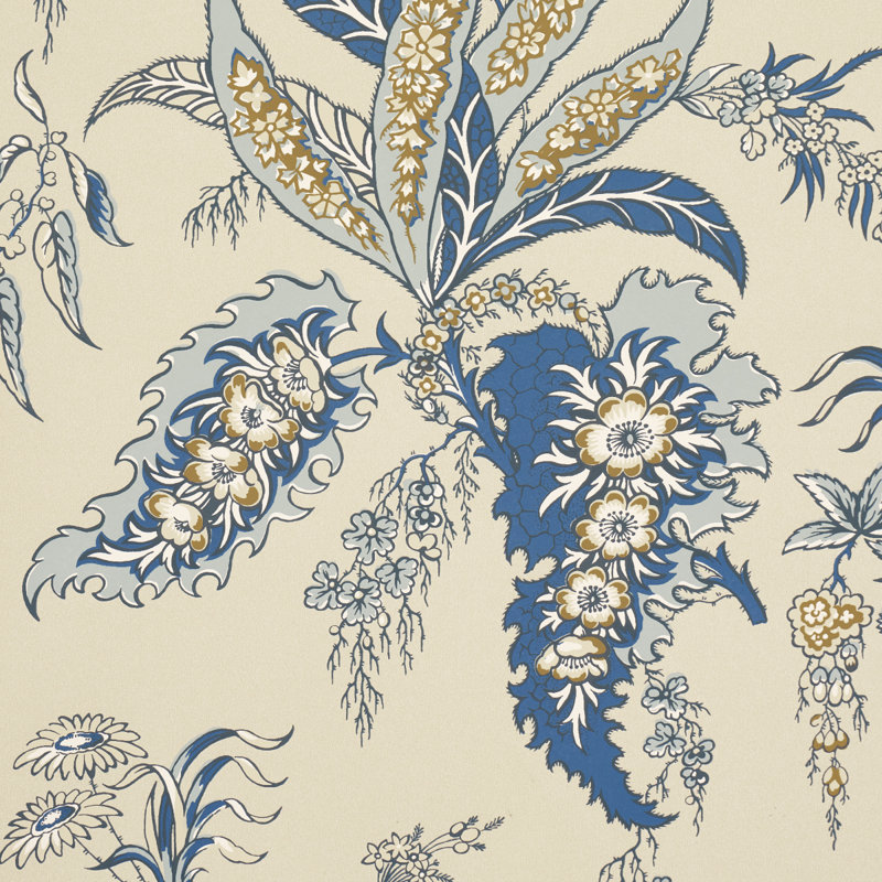 Apolline Botanical Wallpaper, Ciel/Marine