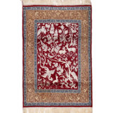 Liljana Wool Floral Area Rug in Red
