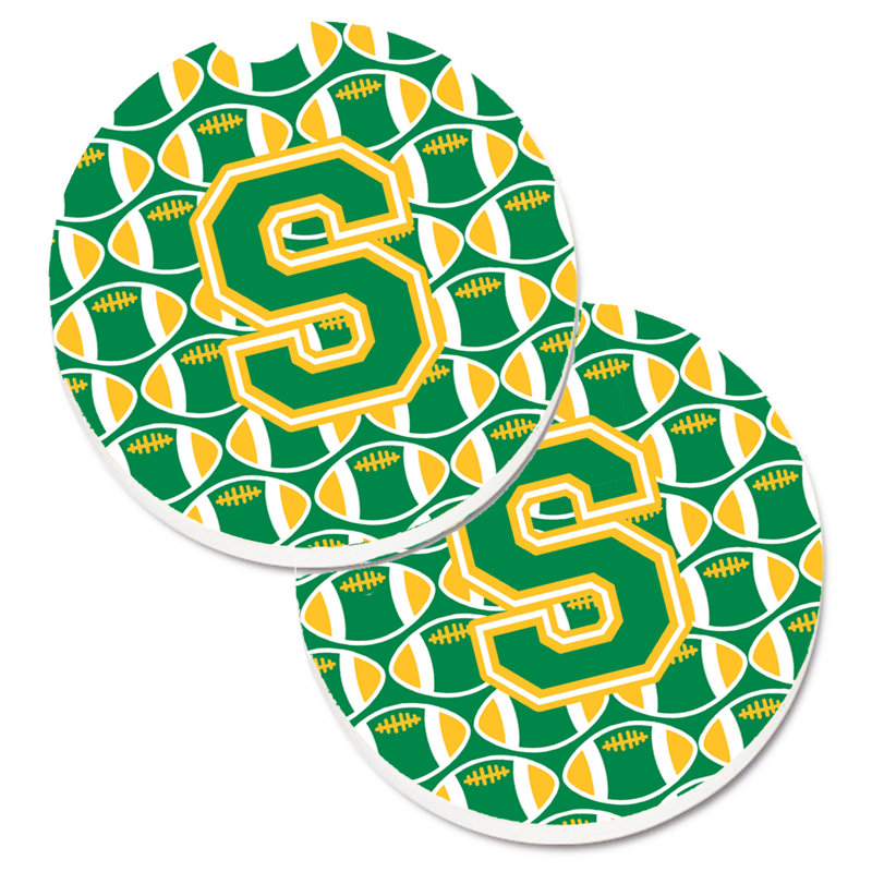 Sous-verre de football, S, Vert/doré