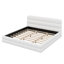 Très grand lit plateforme tapissier, lit plateforme en tissu molletonné avec tête de lit moelleuse-1057594340