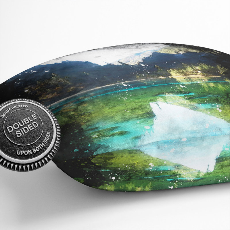 Lake and Mountain View Scatter Cushion, 55cm H x 55cm W x 20cm D