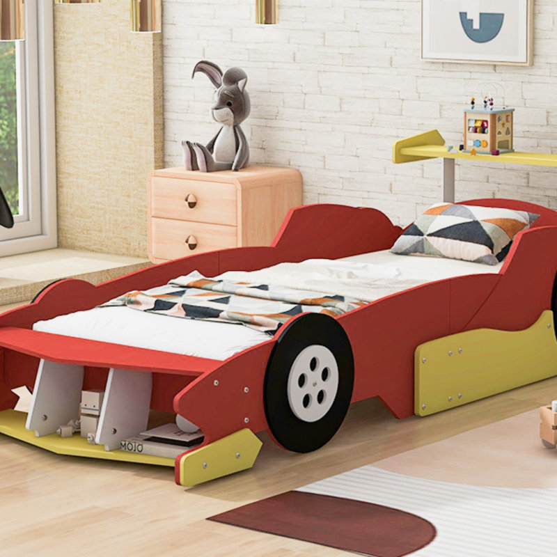 Lit plateforme avec roulettes Race, Rouge