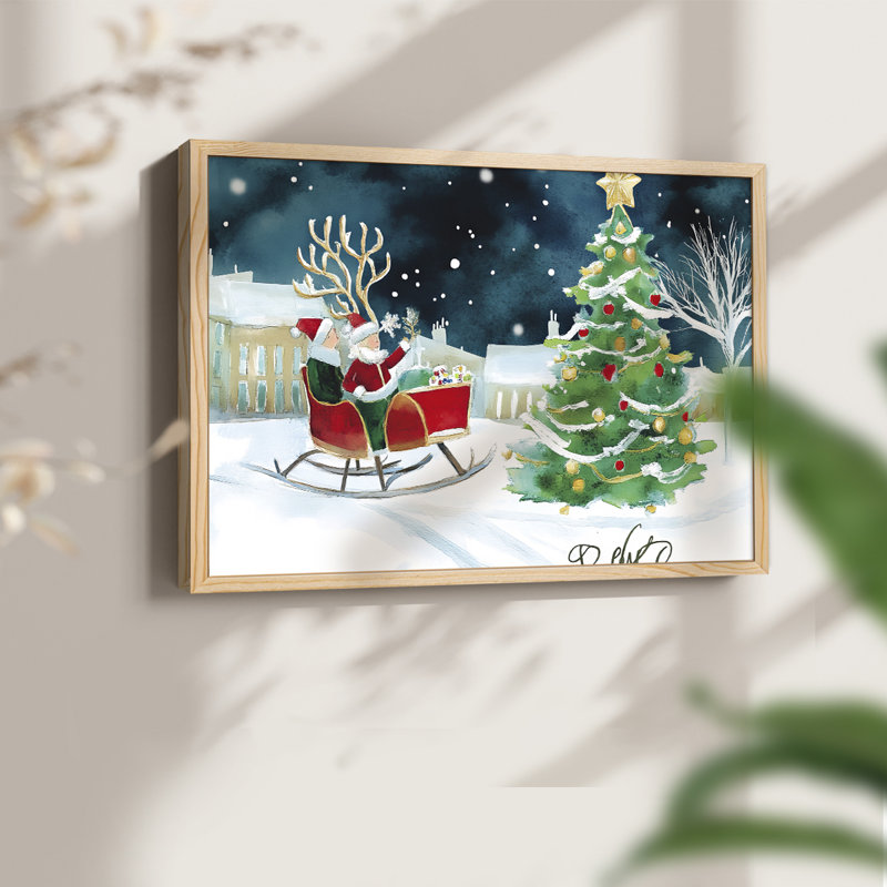 Art de Noël - DCXVI - Reproduction encadrée - Restickable, H 8 po x l 10 po, Naturel