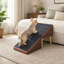 Escalier 3 en 1 avec rampe pour animaux de compagnie et pieds en bois massif avec rangement